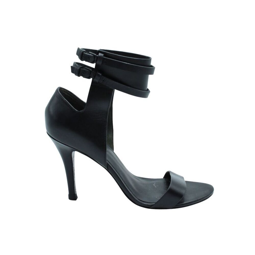 Alexander Wang Ankle Strap Heeled Sandals in Black Leather